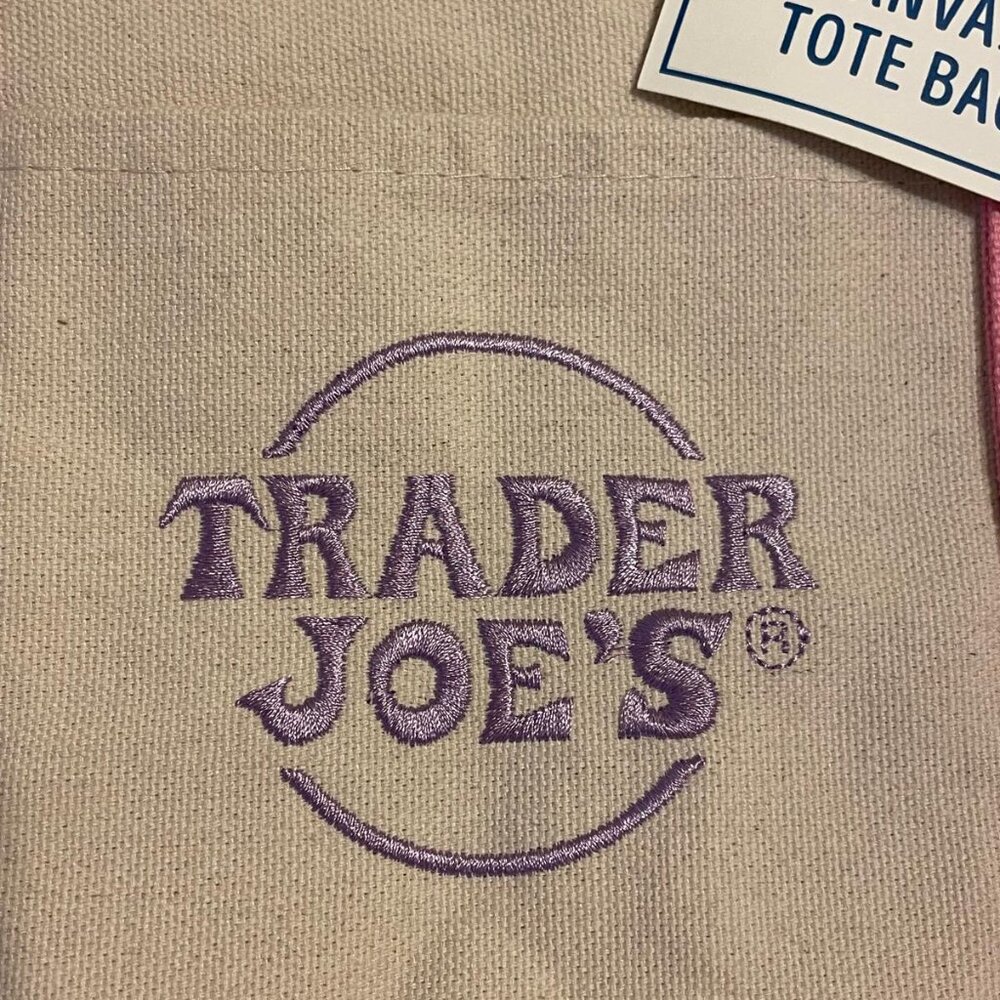 LOT OF 10! NEW!! Pink Pastel Trader Joe's Mini Canvas Tote Bags - Picture 3 of 7